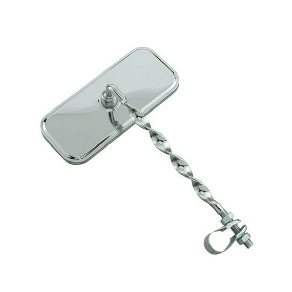 Lowrider Classic Rectangle Flat Twisted Bike Mirror Chrome, No Reflectors