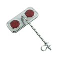 thumbnail image 1 of Lowrider Classic Rectangle Square Twisted Bike Mirror Chrome, Red Reflectors, 1 of 1