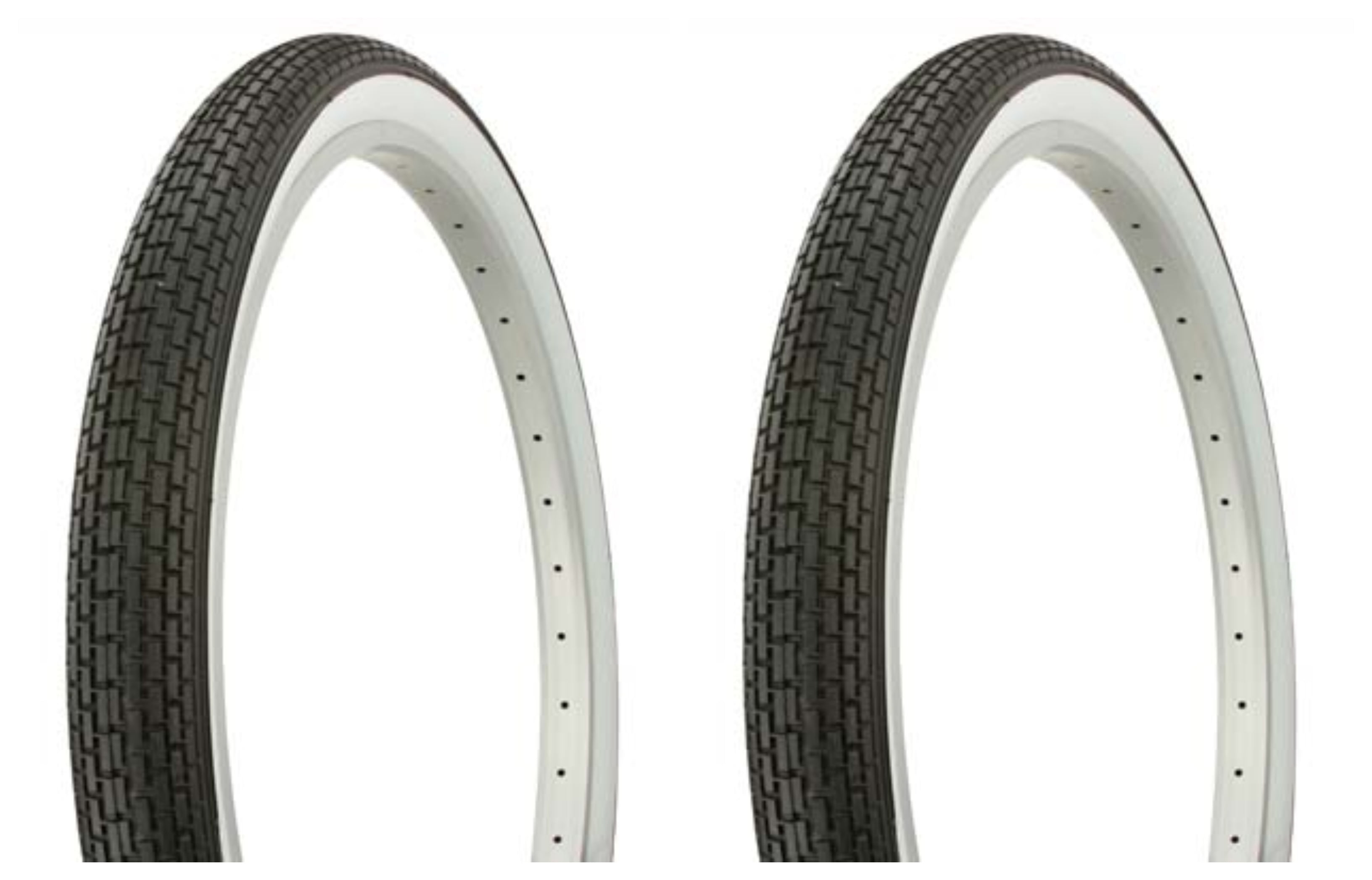 Lowrider Cruiser Bike Tire 26" x 2.125", Black and White