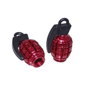 Lowrider Grenade Bike Bicycle Valve Cap Alloy RED. Schrader/Valve Bike Part, Bicycle Part, Bike Accessory, Bicycle Accessory