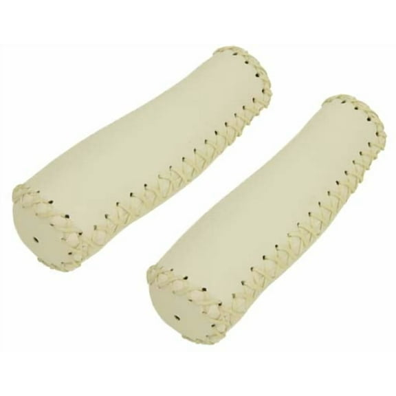 Lowrider Grips PVC Leather 1164C White. Bike Grips, Bicycle Grips, Low Rider Grips, Beach Cruiser Grips, Mountain Bike Grips