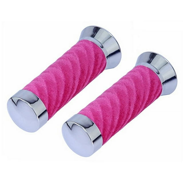 Lowrider Pink Custom Swirl Velour Grips for Bike Handle Bars, Bicycle Handle Bars, Works on 7/8" Handlebar. 1 Set