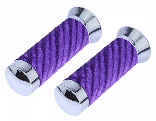 Lowrider Purple Custom Swirl Velour Grips for Bike Handle Bars