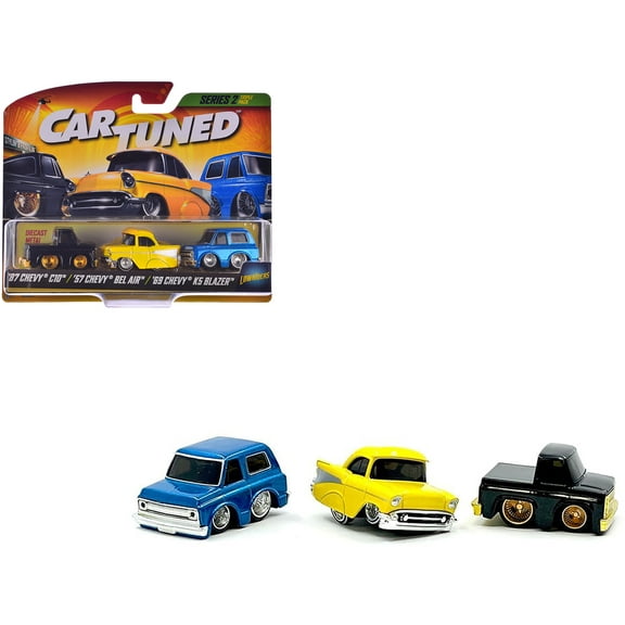 "Lowriders" Series 2 Chevrolet Triple Pack Set of 3 Cars Diecast Model Cars by CarTuned