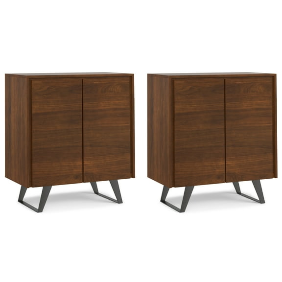 Lowry 39 inch Walnut Storage Cabinet (Set of 2)