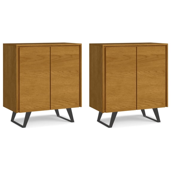 Lowry 39 inch Oak Storage Cabinet (Set of 2)