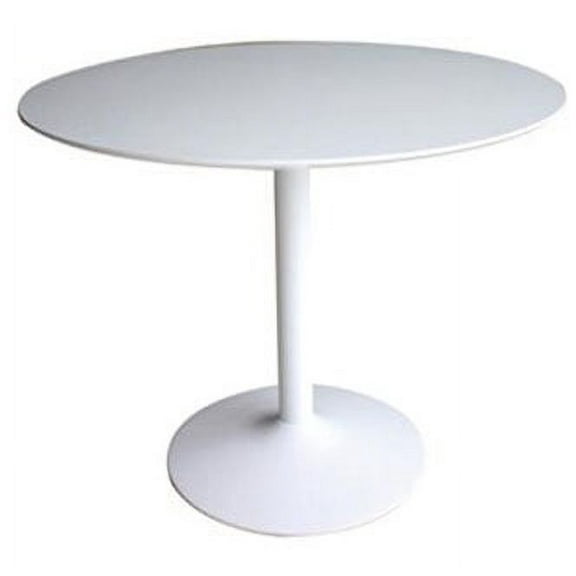 Coaster Lowry Round Pedestal Contemporary Wood Dining Table in White