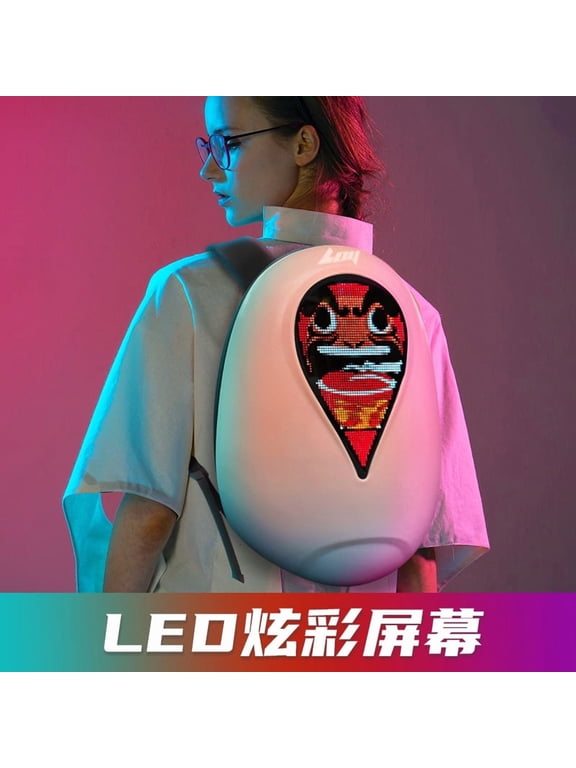 LED Light - up Backpack, DIY Animation, Hard Shell Waterproof, Helmet Storage, Smart APP Control, Comfortable Carry