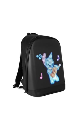 LED Smart Backpack with Waterproof Screen, Large Capacity for Business Travel, Phone-Controlled Display(Black）