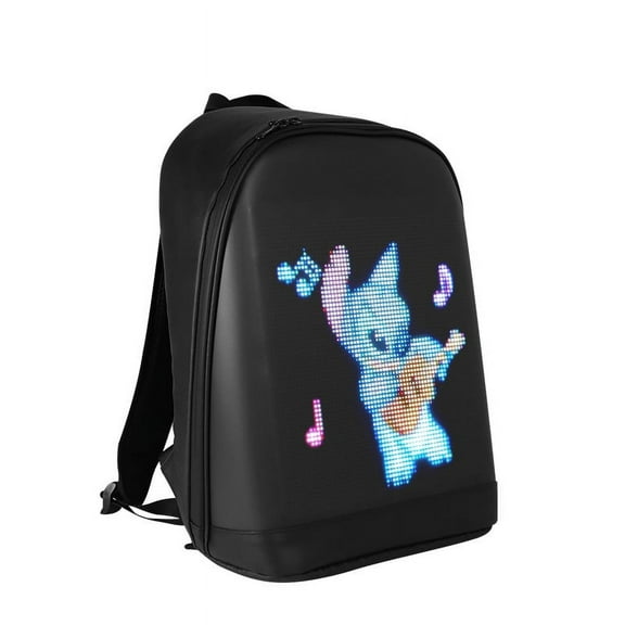 Loy LED Smart Backpack with Waterproof Screen, Large Capacity for Business Travel, Phone-Controlled Display(Blackļ¼