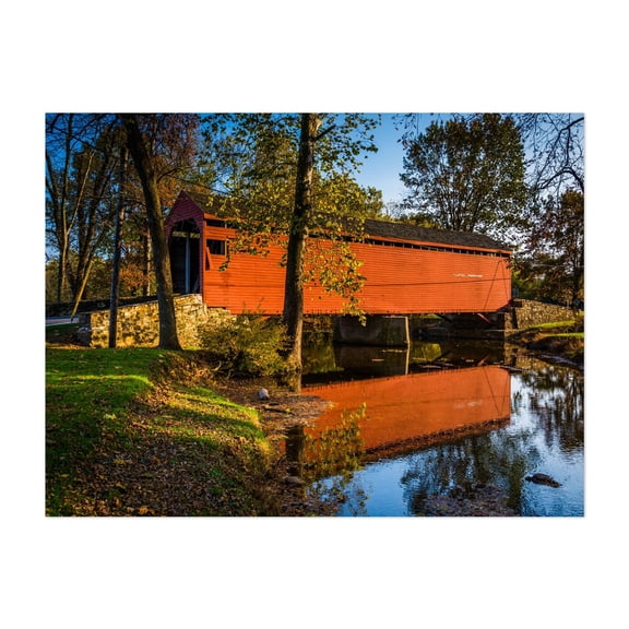Loy's Station - Maryland Photography Bridge Autumn Landscape Rural Scenic Nature Rustic Unframed Wall Art Print 4 x 6 inches