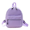 thumbnail image 1 of LoyGkgas New Women Solid Color Backpack Preppy Style School Nylon Mini Rucksack (Purple), 1 of 8