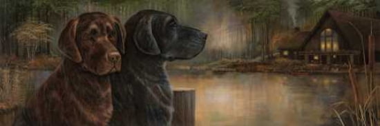 Loyal Companion Canvas Art - Norm Olson (12 x 36)