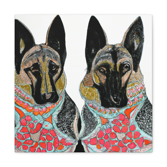 "Loyal German Shepherd Portrait" - Canvas