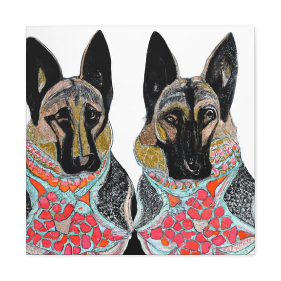 "Loyal German Shepherd Portrait" - Canvas