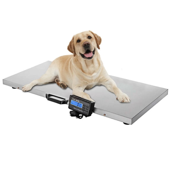 Loyalheartdy 1100Lbs Pet Scale Stainless Steel Large Dog Sheep Livestock Platform Weight Scale w/ Digital LCD Screen