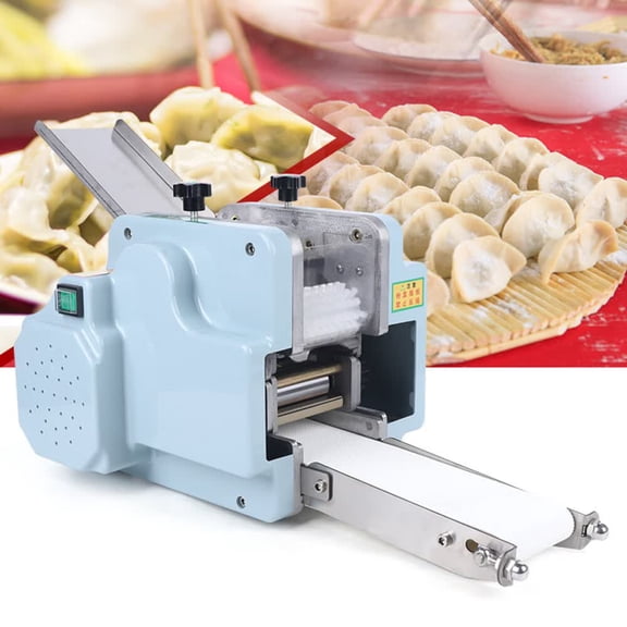 Loyalheartdy 110V Commercial Dumpling Skin Machine Electric Pasta Dough Wonton Skin Maker Machine Auto Round Mold Dough Pasta Wrapper Tool 40Pcs/Min