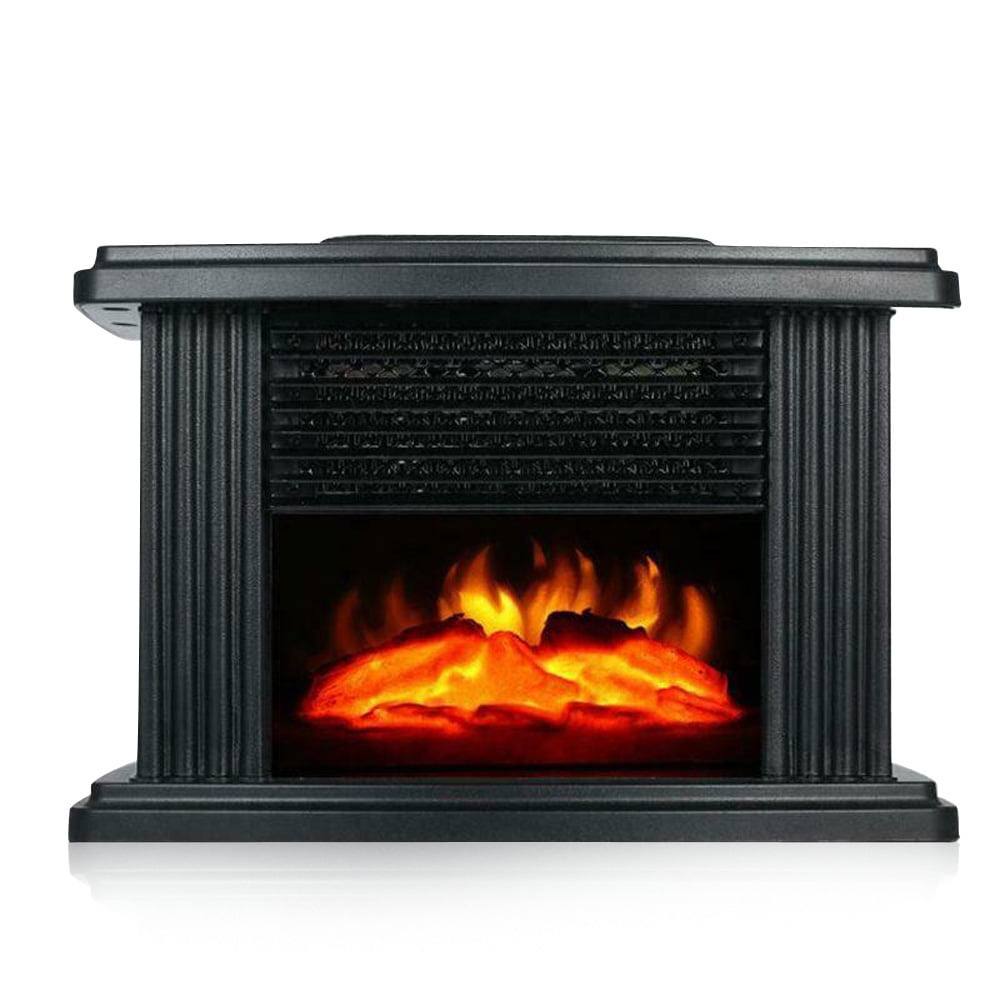 Loyalheartdy 1KW Mini Electric Fireplace Heater 3D Portable Simulation Flame Stove Burner Warmer Heating for Indoor Use