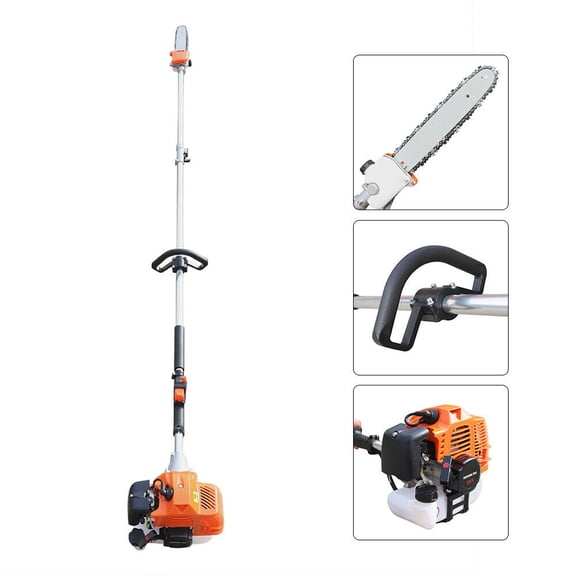Loyalheartdy 2-Stroke Gas Powered Pole Saw 52CC Extendable Hedge Trimmer Cordless Branch Sawing for High-Altitude Trees Small Trees