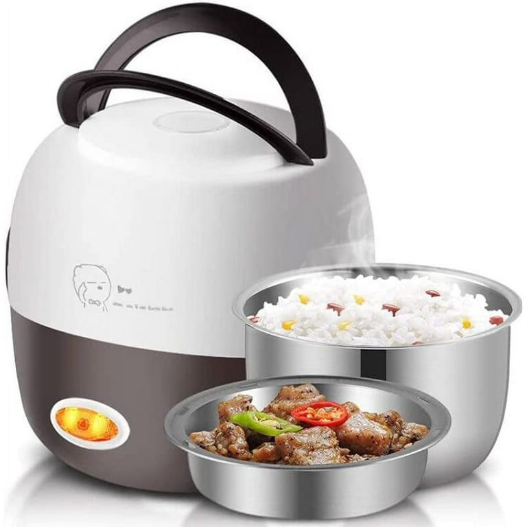 Electric Lunch Box Portable Food Warmer Mini Rice Cooker Food Heater(Double  Layer)