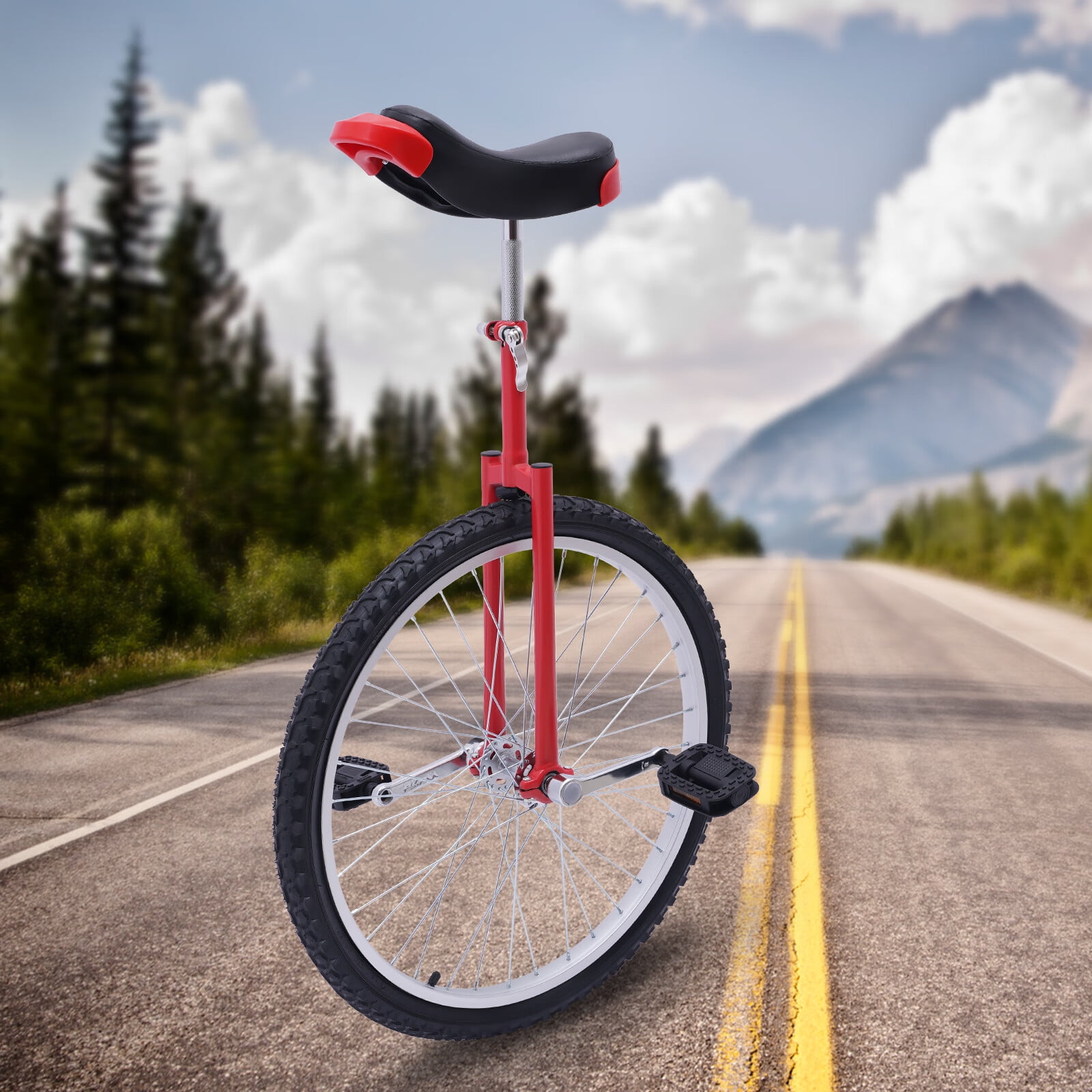 Yescom 24 In Wheel Outdoor Unicycle Adjustable Seat Anti