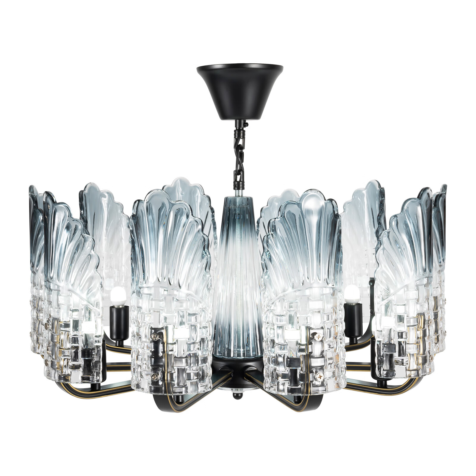 Loyalheartdy 25.5In 10-Light Crystal Glass Chandelier LED Ceiling Light Hanging Lamp for Bedroom, Living Room