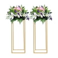 thumbnail image 1 of Loyalheartdy 2Pcs Wedding Flower Racks Floor Standing Metal Column Stand Gold Display Holder for Party Dinner Centerpiece (11x11x31.5 Inch), 1 of 12