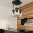 thumbnail image 1 of Loyalheartdy 3 Lights Glass Mason Jar Pendant Light Kitchen Island Hanging Lamp Farmhouse Ceiling Lamp Fixtures Rustic Chandelier, 1 of 12