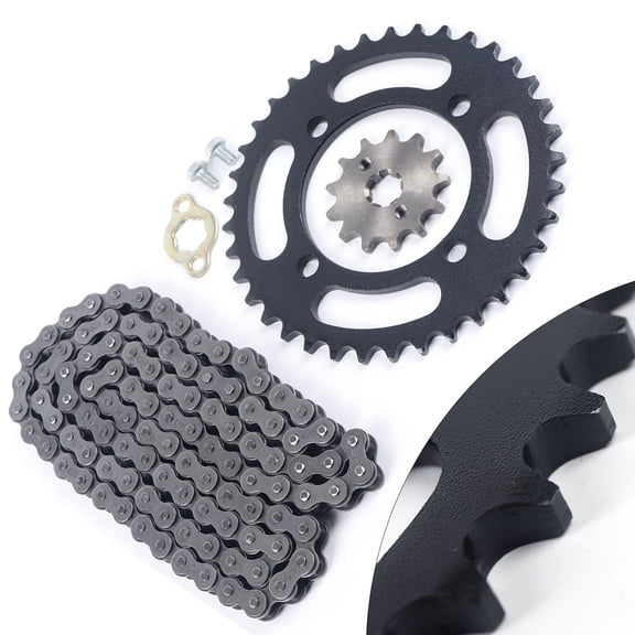 Loyalheartdy 420 Chain+ Front Rear Sprocket Kit 14 Teeth + 37 Teeth Bore Rear Wheel Drive Sprocket for SSR 110 125 CRF50 Go-Karts Dirt Bikes