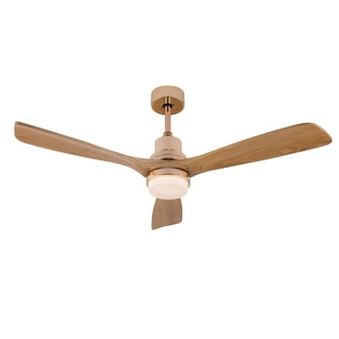 Loyalheartdy 47" Ceiling Fan with LED Lights Remote, Wood Windward Fan Chandelier Gold 3 Color 6 Speed, Reversible Silent DC Motor