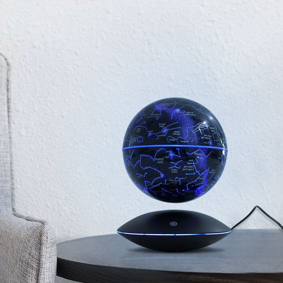 Loyalheartdy 6" Magnetic Levitation Globe ABS LED Color Light Floating World Map Globe for Home Office 12V 1000mA 5-10W