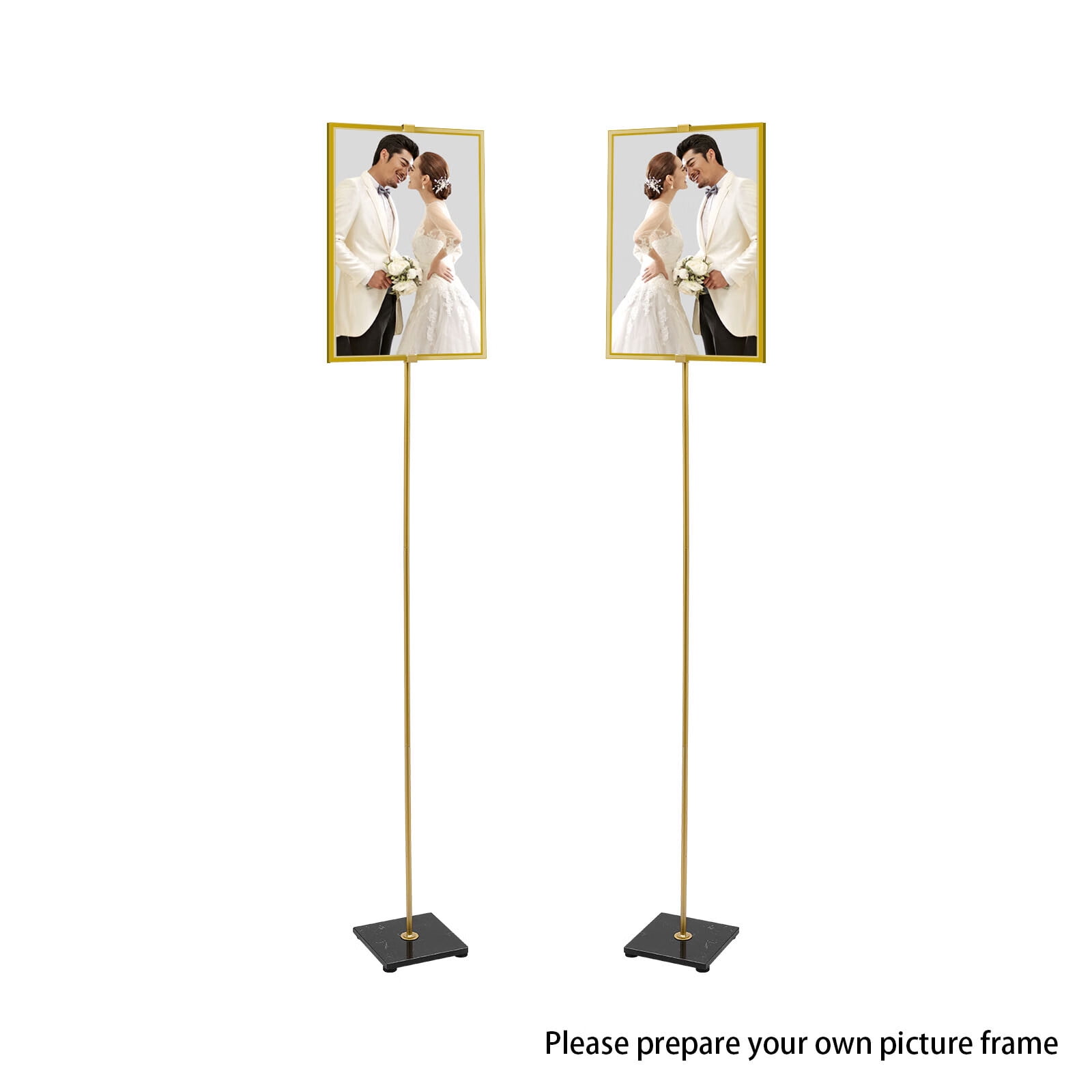 2 Florentine picture Easel Gold Wood Display Stands 14 1/2 and 6 3/4