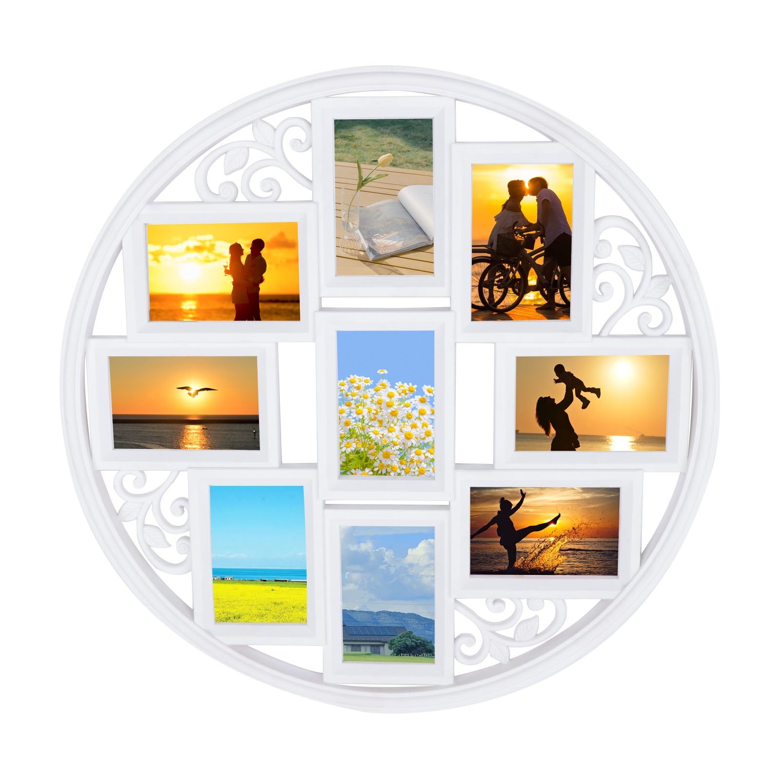 Loyal Frame Loyalheartdy 9-Opening 4x6 Inch Wall Collage Picture Frames Circular 23 ...