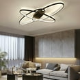 thumbnail image 1 of Loyalheartdy Geometric LED Dimmable Ceiling Light, Black 70W Flush Mount Chandelier for Bedroom, Living Room (Black), 1 of 8