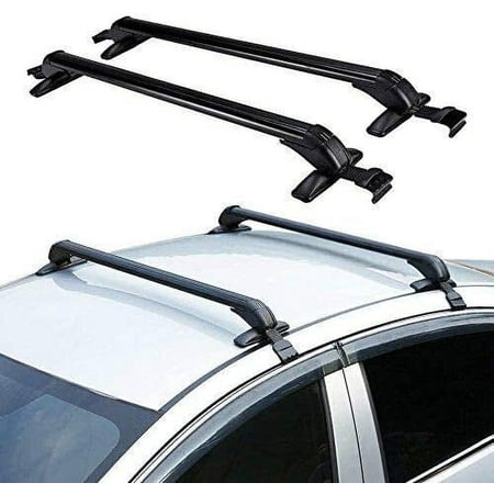Loyalheartdy Modern Car Roof Rack Adjustable Aluminum Roof Rack Cross Bar Carrier Max Load 75Kg (Black)