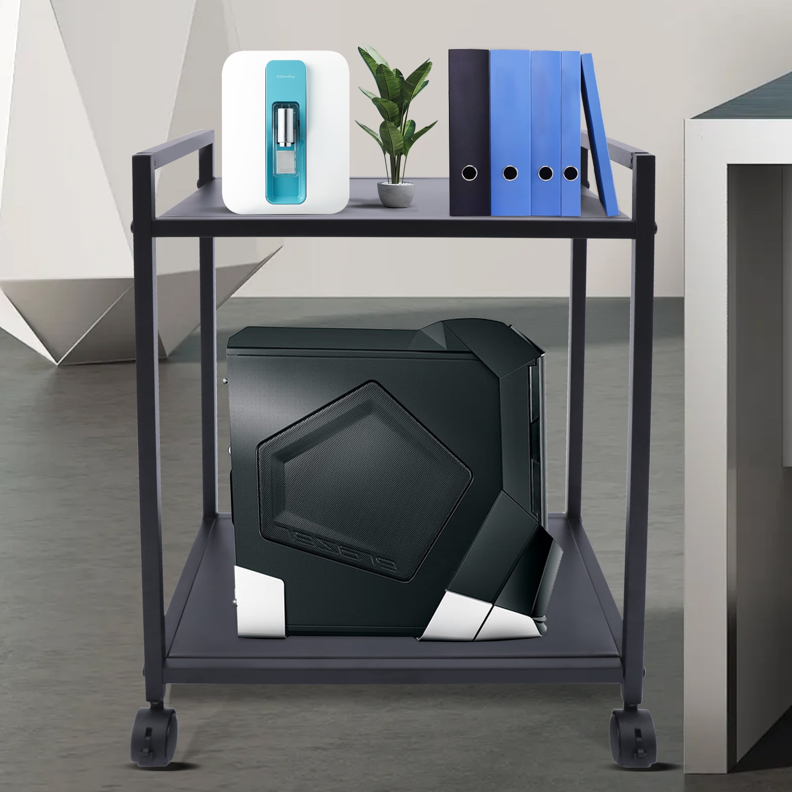 Loyalheartdy Movable Computer Tower Stand 2 Tier CPU Stand PC