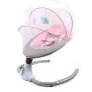 Loyalheartdy Newborn Babies Bouncer Infant Bluetooth Function Swing Chair with Music, Remote Control Pink