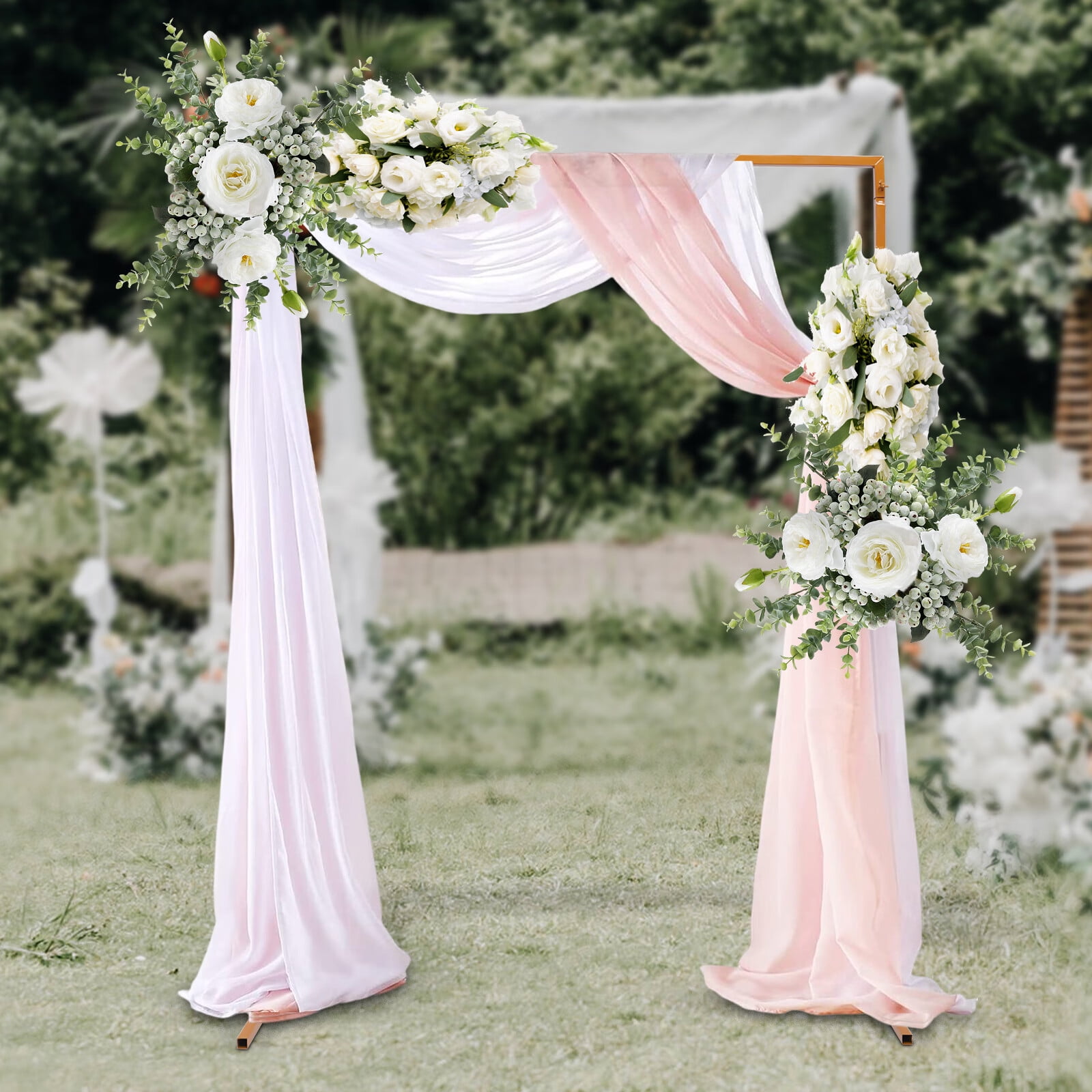 Loyalheartdy Rectangle Wedding Arch Stand Freestanding Balloon Flower ...