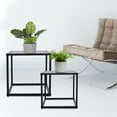 thumbnail image 1 of Loyalheartdy Set of 2 Square Tray End Table Black Steel Side Table Anti-Rust Small Coffee Table for Bedroom, Dining Room, 1 of 9