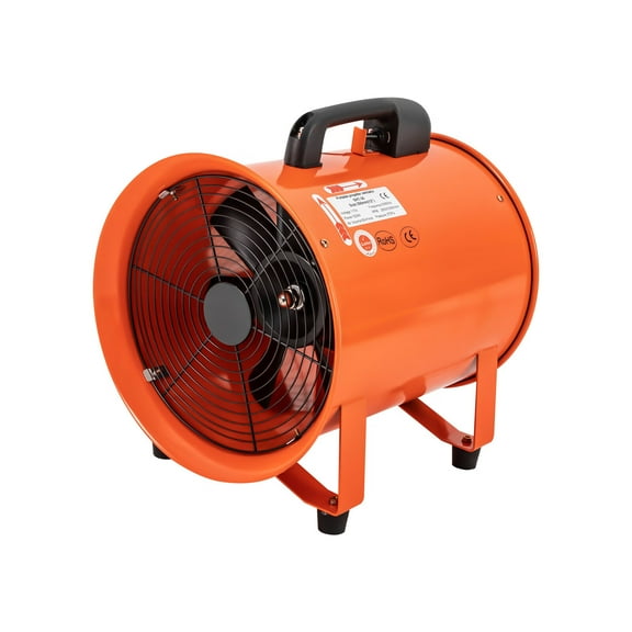 Loyalheartdy Utility Blower 65 m3/h High Velocity Exhaust Axial Hose Fan Low Noise Industrial Ventilator Powerful Floor Blower with 12 Inches 16 FT Duct Hose Ventilation Extraction