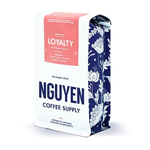 Loyalty Blend Whole Peaberry Robusta Arabica Coffee Bean 12oz, Vietnamese Fair Trade Organic Single Origin Low Acid