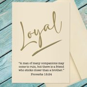 Loyalty card with quote for friends. Minimalist design in neutral colors celebrating friendship and loyalty. Perfect for any occasion.