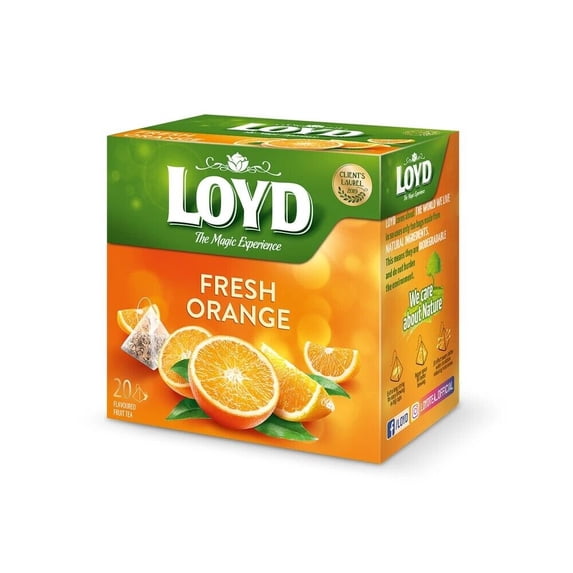 Loyd Refreshing Orange Fruit Infusion Tea The Magic Experience (Box of Tea 20 Bags)
