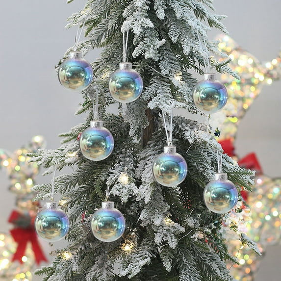 Loyerfyivos 1 Pc Iridescent Christmas Ball Ornaments, Transparent Plastic Clear Bubble Hanging Ornament Balls Wedding Decorative Rainbow Hanging Craft for DIY Halloween Witch Bubble Magic Pot - 3.9in