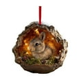 thumbnail image 1 of Loyerfyivos 2026 Animal Christmas Ornament Wooden Hanging Pendant for Xmas Tree Keychain Backpack Home Decoration, Forest Animal Statue Art Wall Seasonal Decor, 1 of 5
