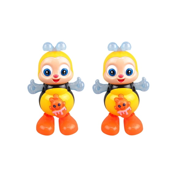 Loyerfyivos 2PCS Dancing Bee Toy – Musical Interactive Bee with Lights & Music, Educational Cartoon Toy for Adults Age 18+, Singing Bee with Swinging Motion, Preschool Learning Sensory Toy