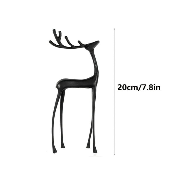 Loyerfyivos Plastic Deer Tabletop Decoration - Black Reindeer Statues Christmas Decorations,Modern Style Xmas Figurines,Elegant Indoor Holiday Decor,Ideal for Mantel Living Room Bedroom Office