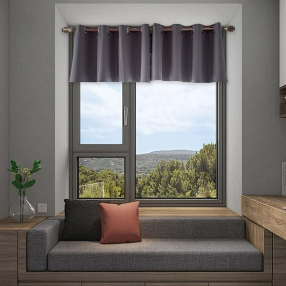 Loyerfyivos 30 Inch Length Kitchen Window Curtains Over Sink - Short Blackout Curtains for Small Windows - Short Curtains With Light Blocking Function 15"x30" solid color - Gray