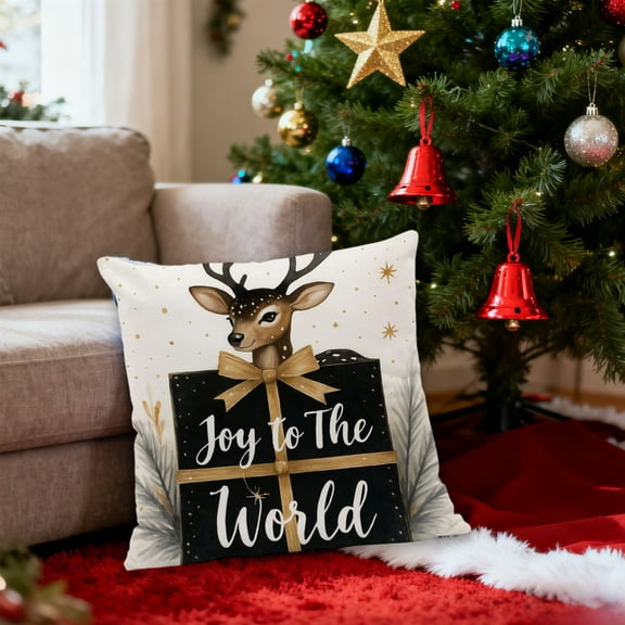 Loyerfyivos 45x45cmChristmas Pillow Set Cushion Set For Living Room Sofa Decoration Excluding Pillow Core
