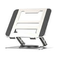 thumbnail image 1 of Loyerfyivos Adjustable Laptop Stand Ergonomic Computer Riser Aluminum Laptop Stand for Desk Portable Notebook Stand Laptop Riser Holder Compatible Laptops Tablets, Silver, 1 of 7